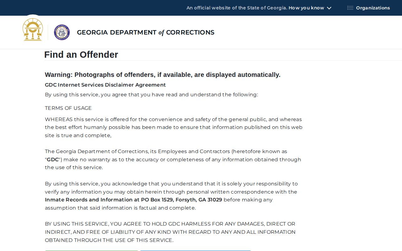 GDC offender search photo warning for released Murray County inmates